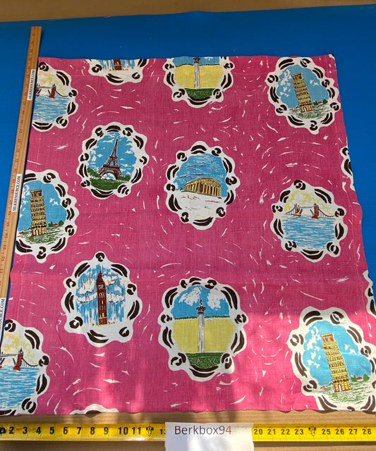 9 BerkBox94 Raoul Textile Line Hand Print Made in US Pink Kids Nursery MSRP $300+/y