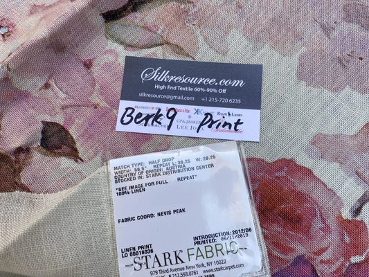 4 Berkbox9 Length Scalamandre Print 28x28 Inches Bermuda Rose Tea Rose Stark Fabric