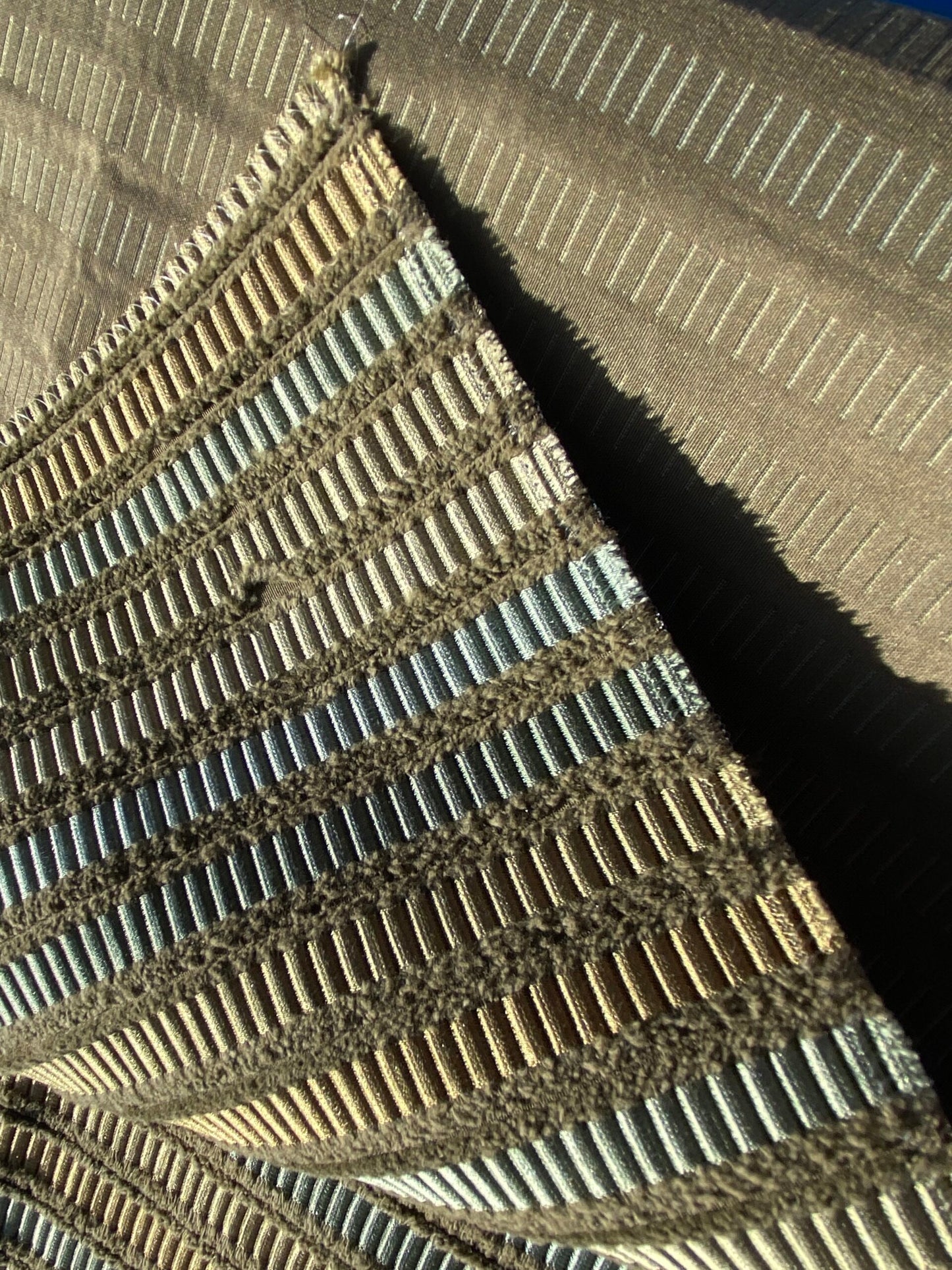 1 Berkbox104 Square Scalamandre Stripe Small Scale Texture Brown Green