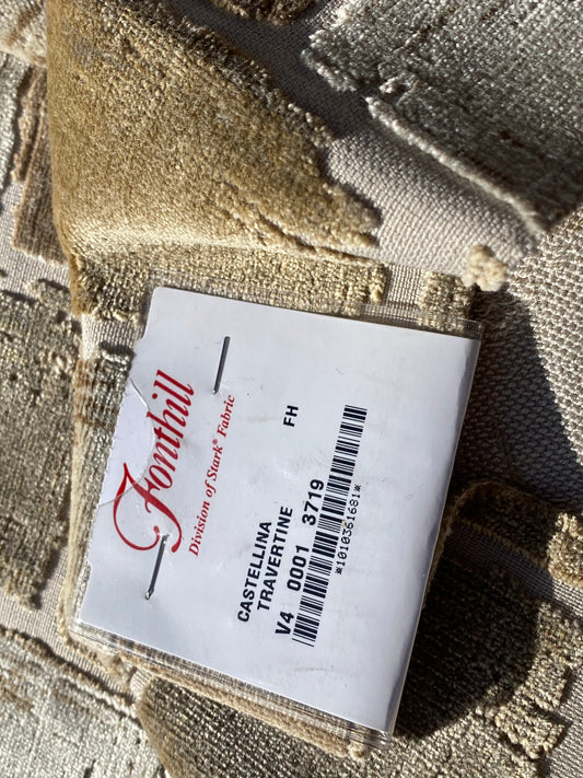 3 Berkbox104 Square Scalamandre Castellina Travertine Cut Velvet Brown Abstract Geometric MSRP USD 296/y