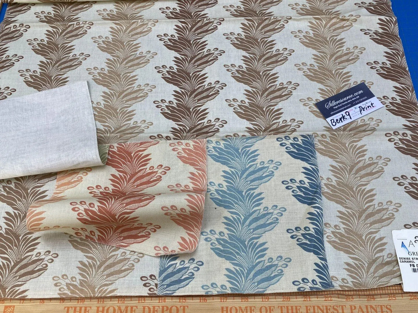 11 Berkbox9 Length Scalamandre Print 34x34 Inches Denise Stripe Linen Print Caramel