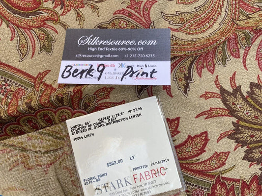 16 Berkbox9 Length Scalamandre Print 17x27 Inches Amelie Linen Multi