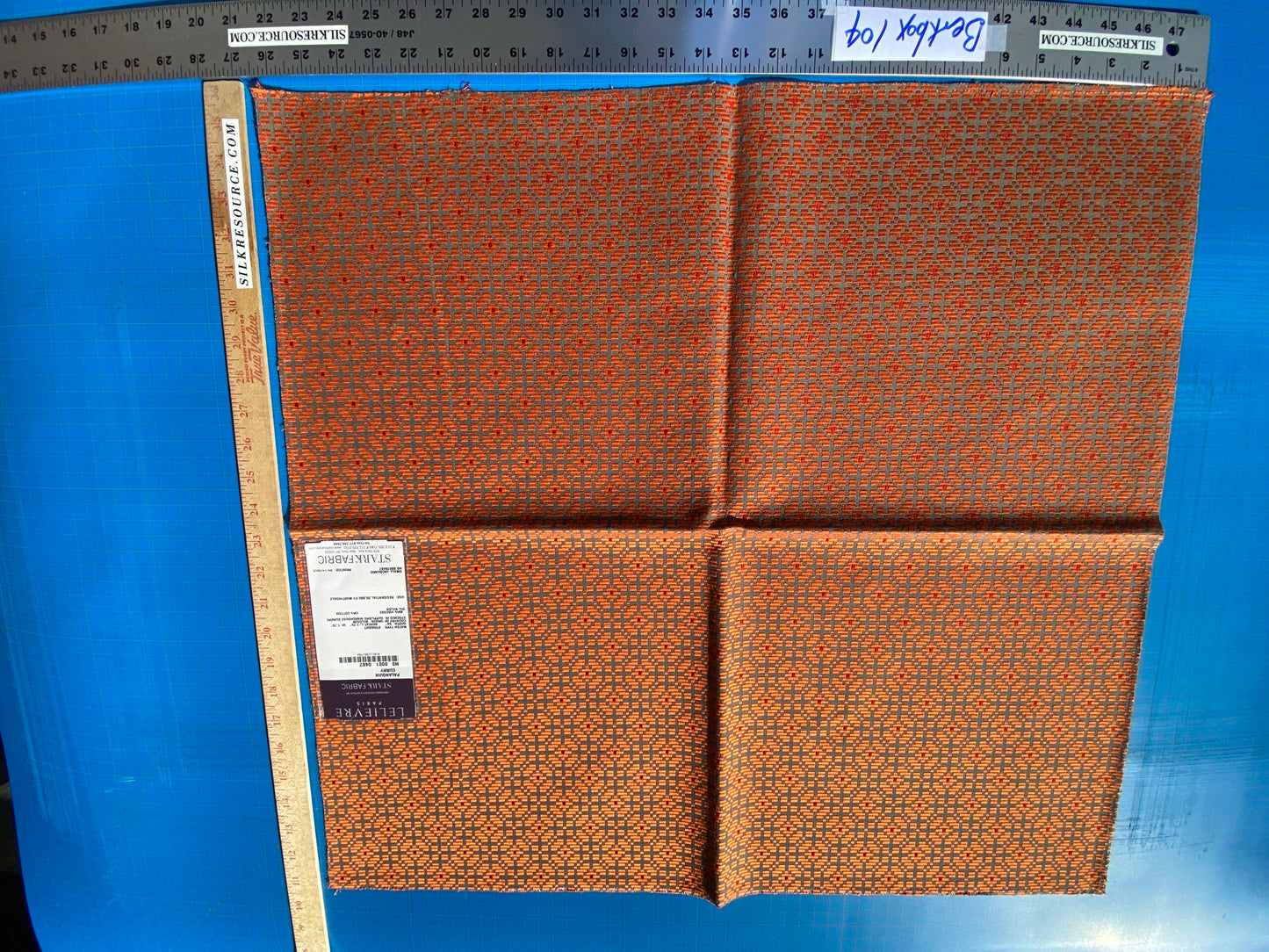 13 Berkbox104 Square Scalamandre Lelievre Paris Palanquin Curry Orange Small Scale Texture