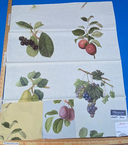 18c Berkbox9 Length Scalamandre Print 34"L x 27" W Les Fruits Multi On Ivory