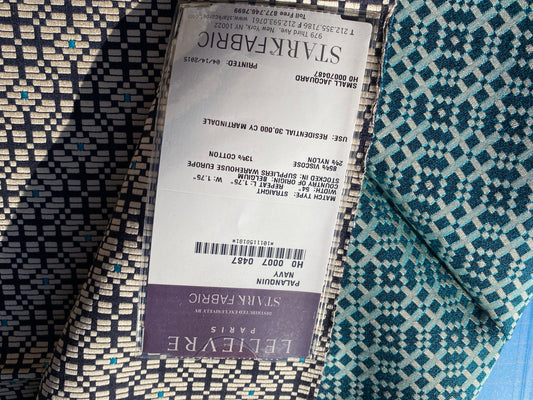 15 Berkbox104 Square Scalamandre Lelievre Paris Palanquin Navy Blue Small Scale Texture