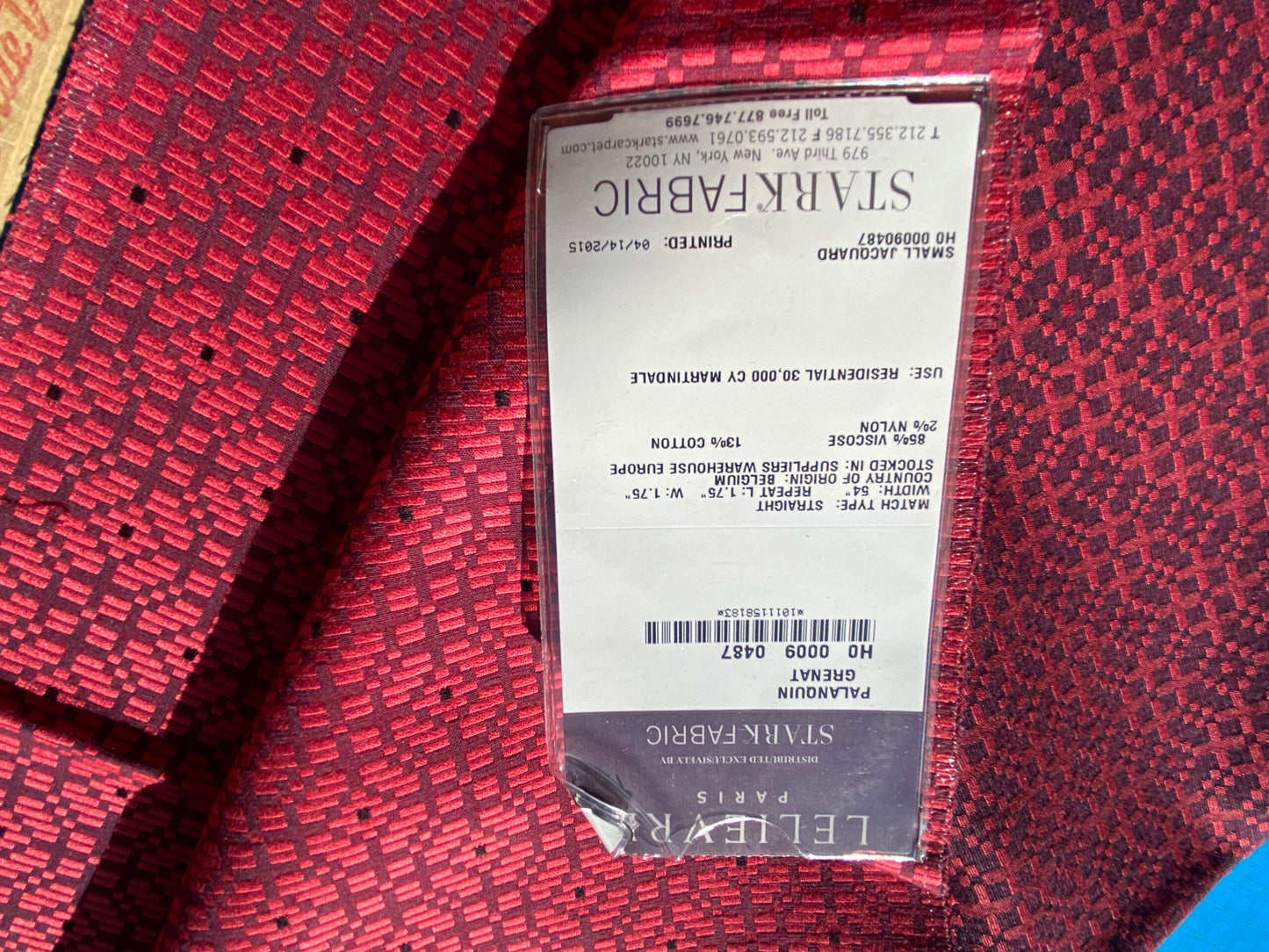 17 Berkbox104 Square Scalamandre Lelievre Paris Palanquin Grenat Red Small Scale Texture