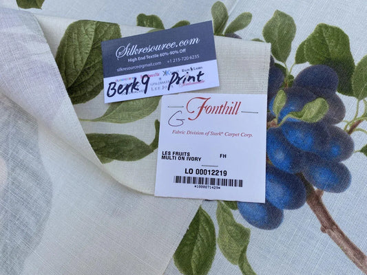 18g Berkbox9 Length Scalamandre Print 34"L x 27" W Les Fruits Multi On Ivory