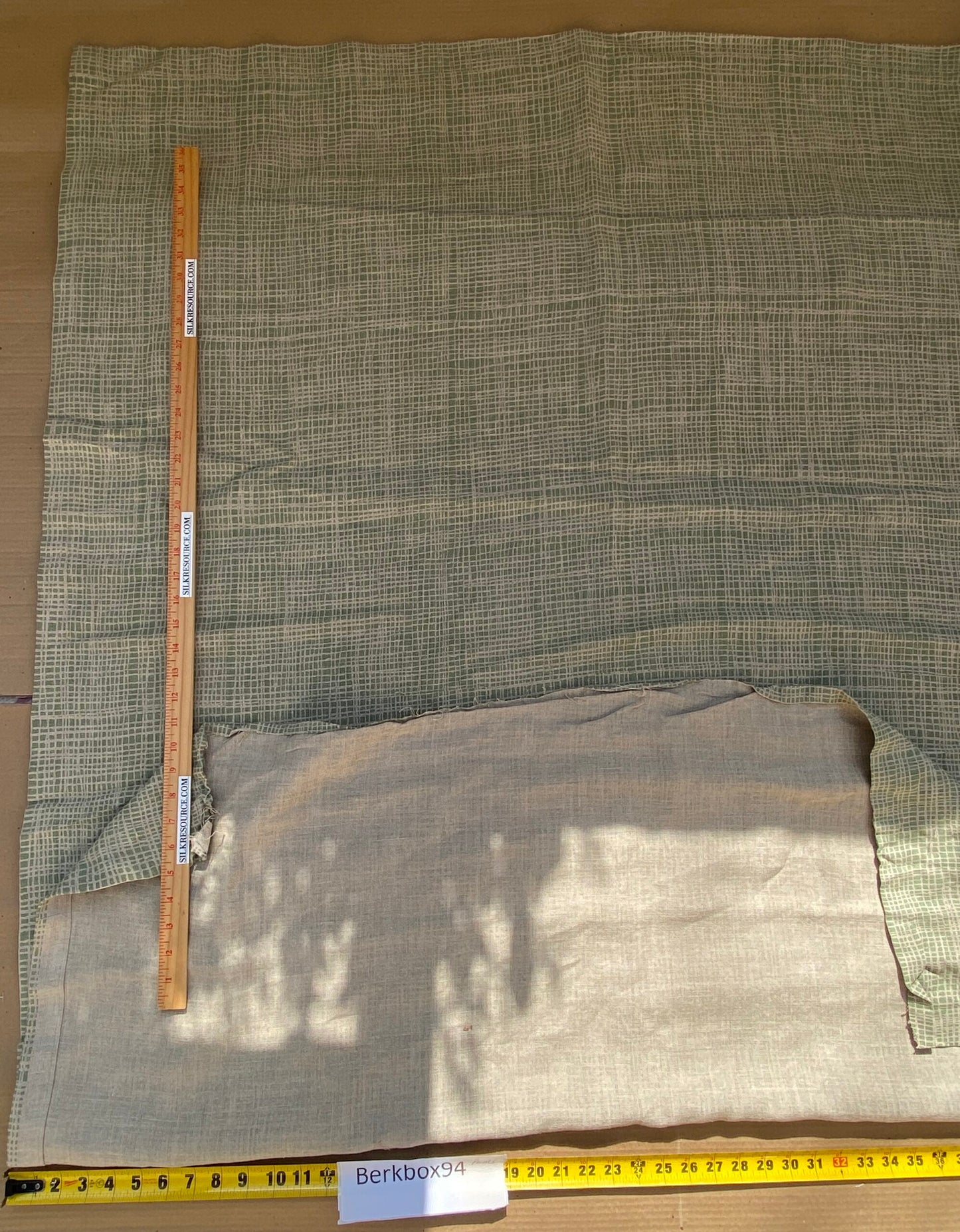 16 BerkBox94 Raoul Textile Line Hand Print Made in US Lena Stripe Small Scale Green White 1.75Y MSRP $300+/y