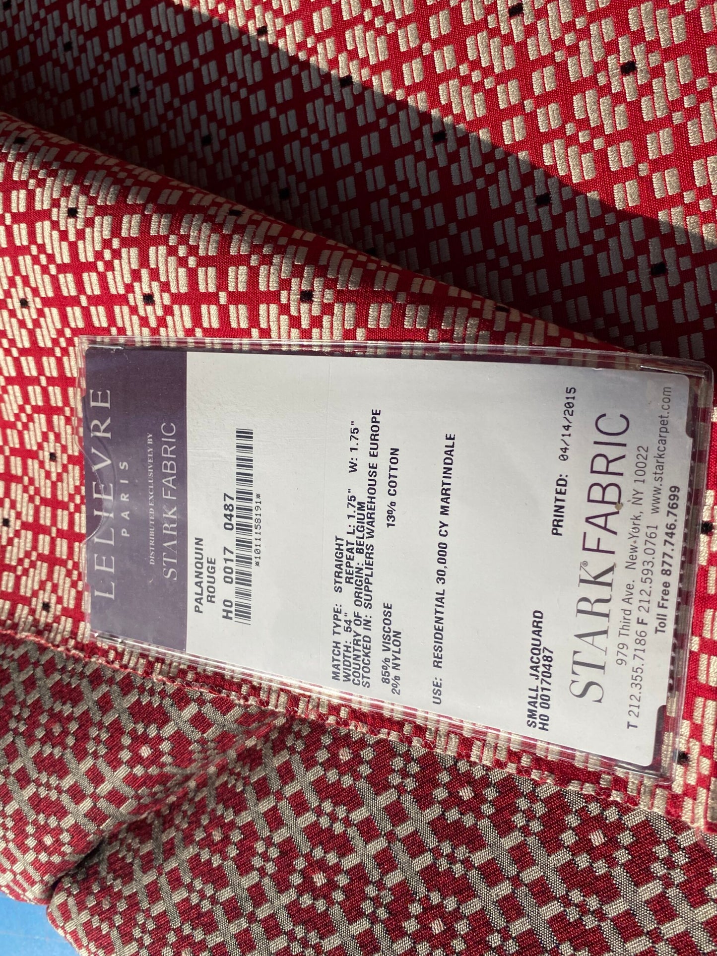 19 Berkbox104 Square Scalamandre Lelievre Paris Palanquin Rouge Red Cream Small Scale Texture