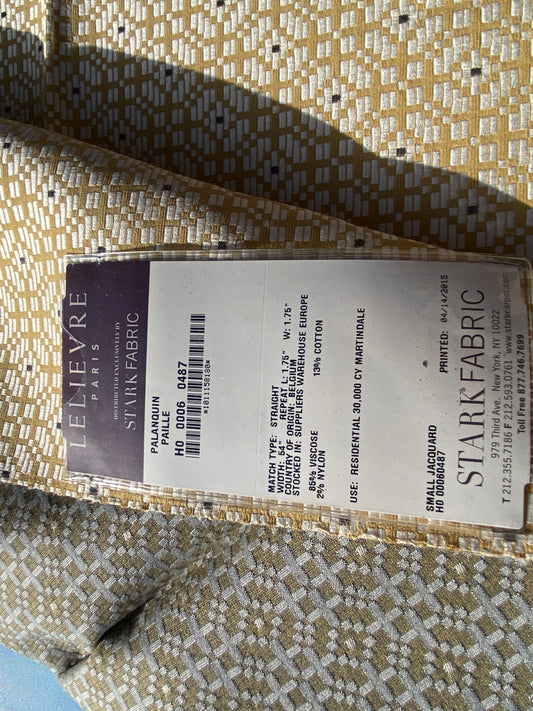 20 Berkbox104 Square Scalamandre Lelievre Paris Palanquin Paille Yellow White Small Scale Texture