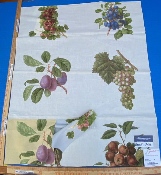 18m Berkbox9 Length Scalamandre Print 34"L x 27" W Les Fruits Multi On Ivory
