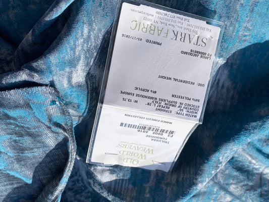 27 Berkbox104 Square Scalamandre Old World Weavers Trilusa Turquoise Blue Abstract Jacquard