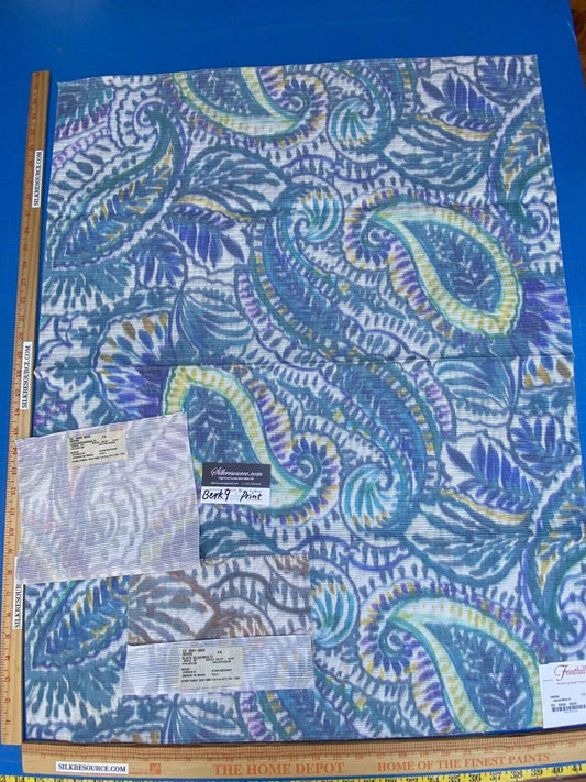 Scalamandre Indra Aztek Mayan Cotton - Aqua/Multi