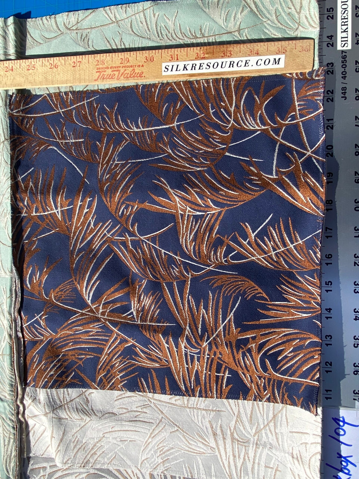 42 Berkbox104 Square Scalamandre Lelievre Paris Graminae Celadon Green Tropical Jacquard Woven