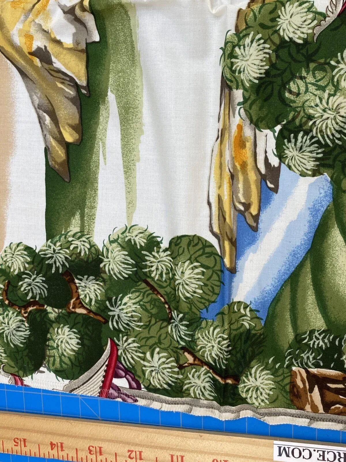 24b Scalamandre Shanghai Cotton Print 1 Yard x27"W MSRP USD536/Y Asian Landscape