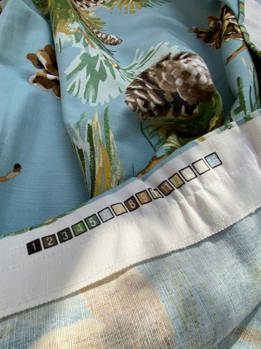 12 BerkBox95 Printed Fabrics by Scalamandre Square Evergreen Blue Print MSRP USD 441/yard