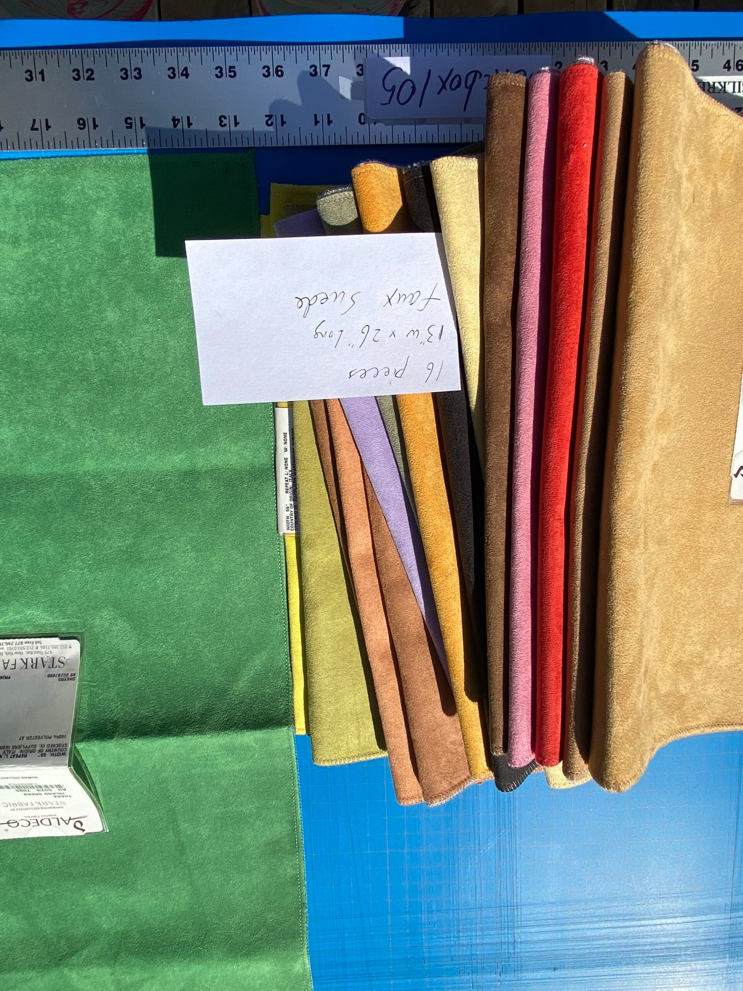 1 Berkbox105 Square Scalamandre Aldeco Thara Island Faux Leather Solid Polyester - 16 Pieces with different colors 13"width 26" Long