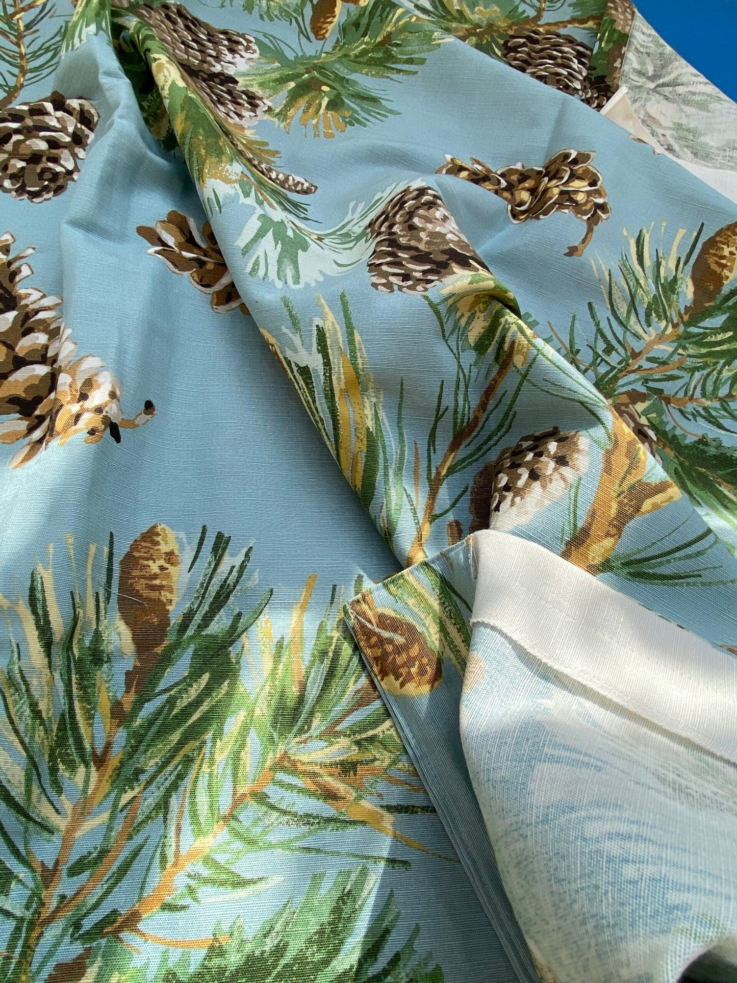 12 BerkBox95 Printed Fabrics by Scalamandre Square Evergreen Blue Print MSRP USD 441/yard