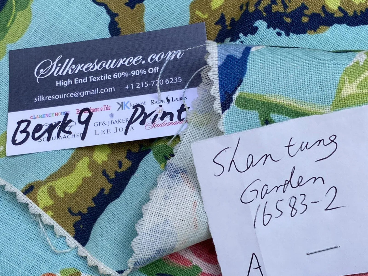 27a Berkbox9 Length Scalamandre Print 29x29 Inches Shantung Garden