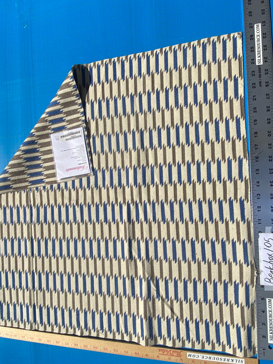 5 Berkbox105 Square Scalamandre Shane Rosso Blu Grigio Blue Gray Jacquard Cotton Geometric