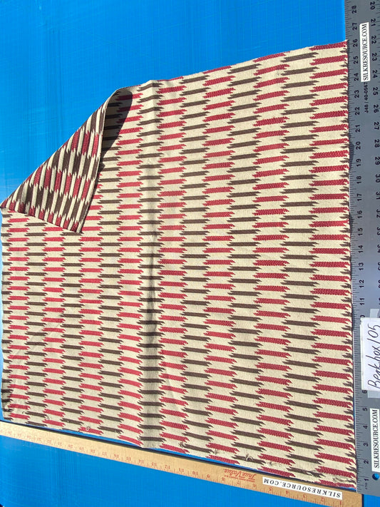 8 Berkbox105 Square Scalamandre Shane Bordeauz Rosso Marrone Red Brown Jacquard Cotton Geometric