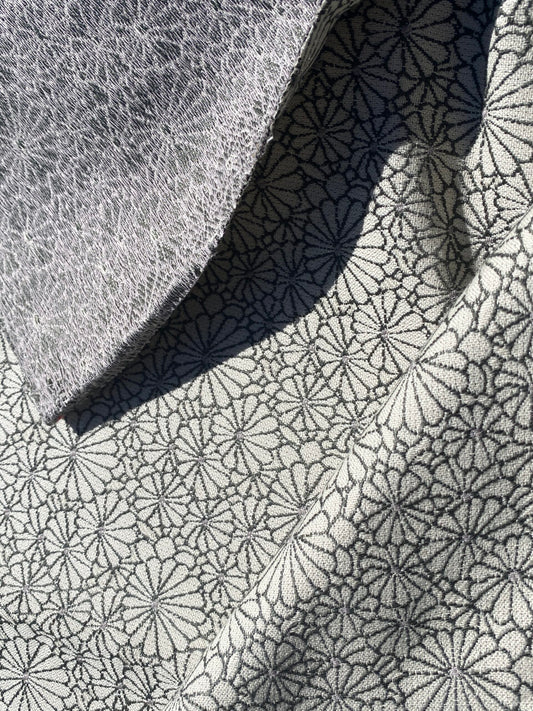 14 Berkbox105 Square Scalamandre Jean Paul Gaultier Obi Jacquard Nature Cream White Floral Small Scale