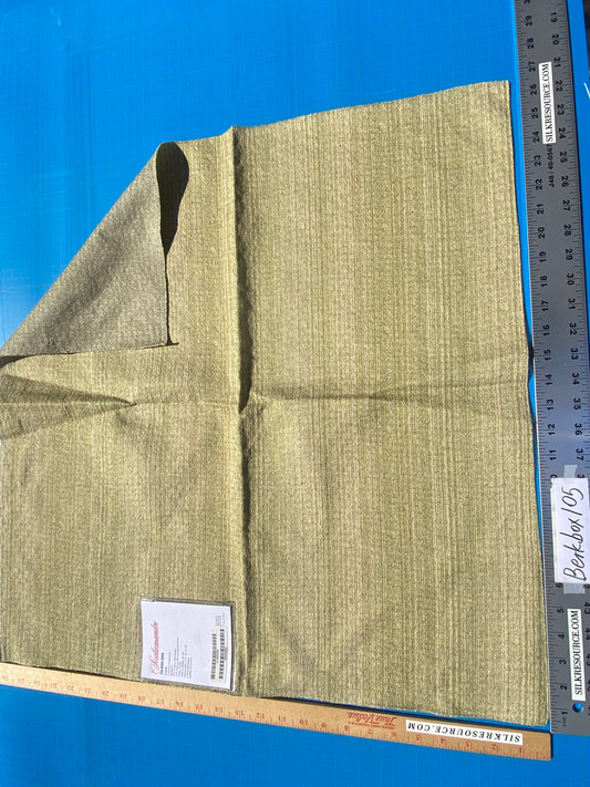 15 Berkbox105 Square Scalamandre Gobi Verde Green Jacquard Cotton Strie Texture