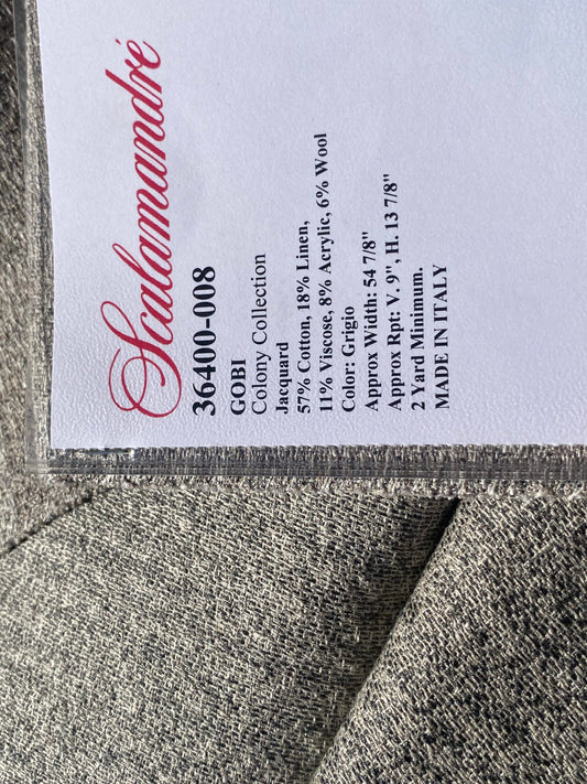 16 Berkbox105 Square Scalamandre Gobi Grigio Gray Jacquard Cotton Strie Texture