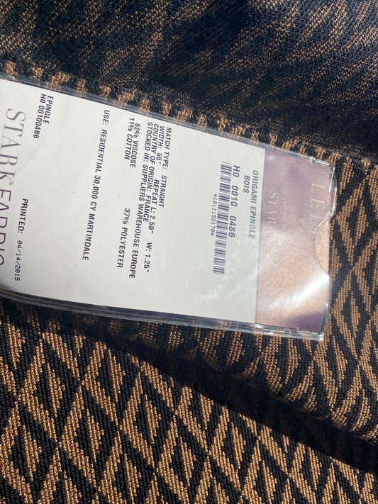 25 Berkbox105 Square Scalamandre Lelievre Paris Origami Epingle Bois Brown Black Diamond Geometric Small Scale MSRP USD374/y