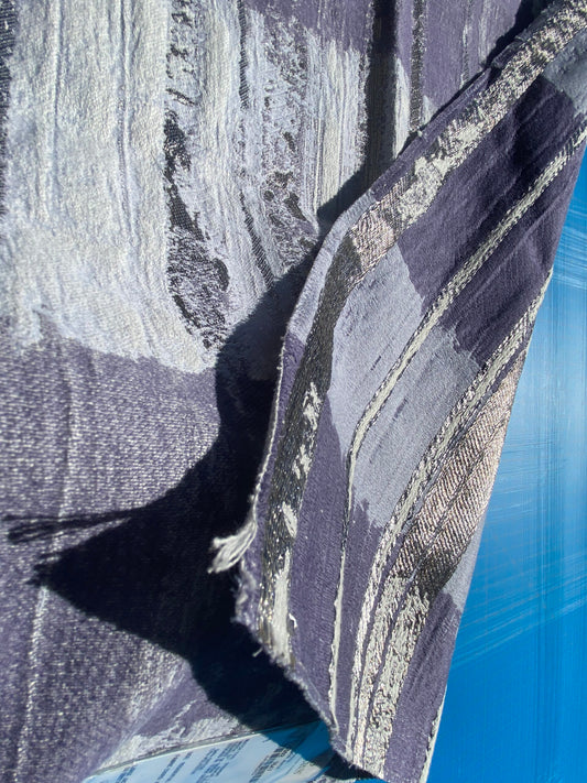 26 Berkbox105 Square Scalamandre Old World Weavers Granite Gorge Lavender Aura Cotton Stripe Abstract MSRP USD 297/y