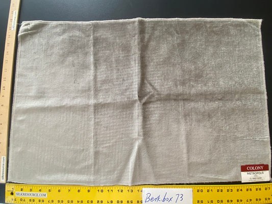 33 Berkbox73 Square Silk by Colony Old World Weavers Metropolis Silk Velvet Steel Grey 27x18" MSRP USD 400+/y