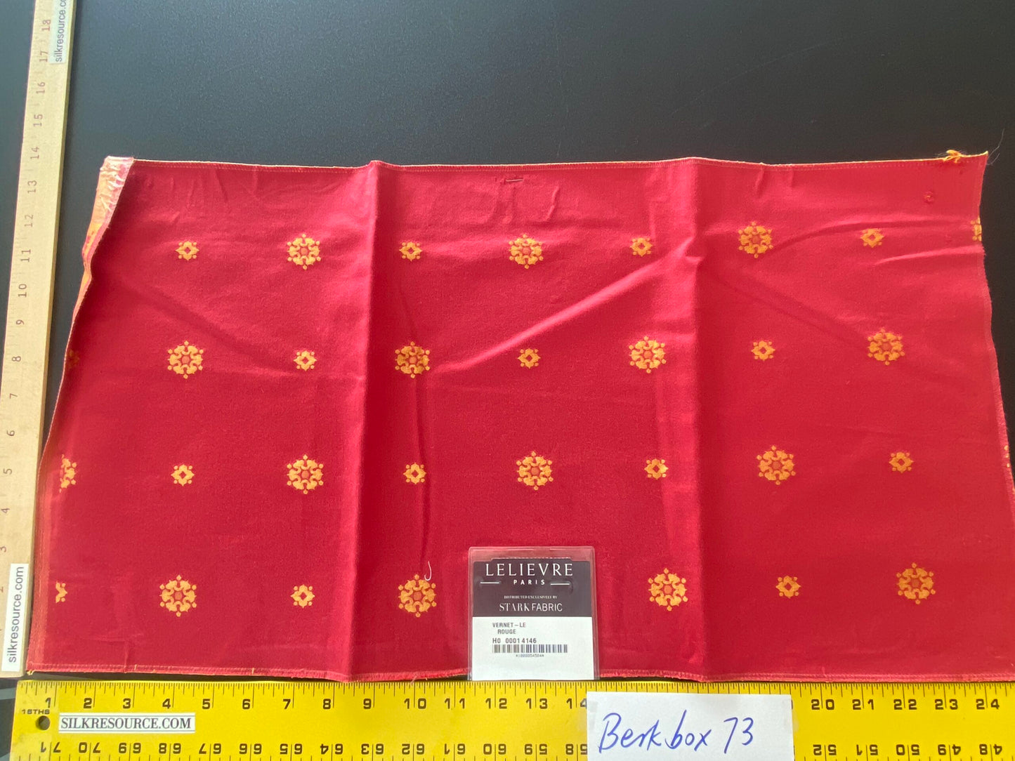 34 Berkbox73 Square Silk by Old World Weavers Vernet Lelievre Paris Vernet Rouge Cotton Silk Orange Gold Botanical Neoclassical