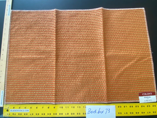 39 Berkbox73 Square Silk by Colony Roma Senegal Epice Orange Stripe Small Scale MSRP USD 330/y