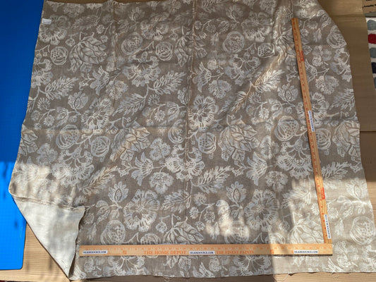 9 Berkbox96 Length Printed Fabrics by Scalamandre Calais Linen Print Flax Beige White Pomegranate Foliage 1.2yards MSRP USD300+/y