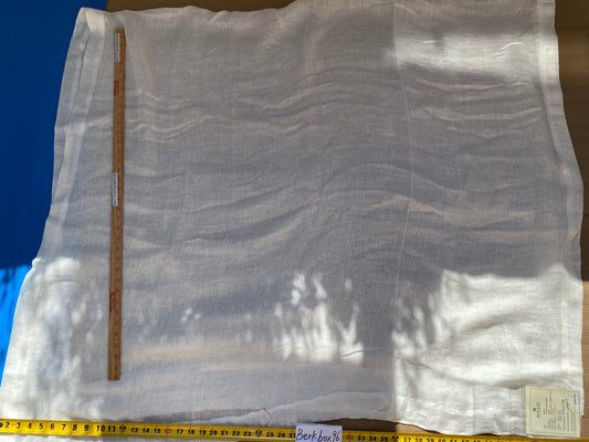 15 Berkbox96 Length Plains Textures by Houles Paris Tissu Gaya Coloris Sheer White Solid MSRP USD200+/y