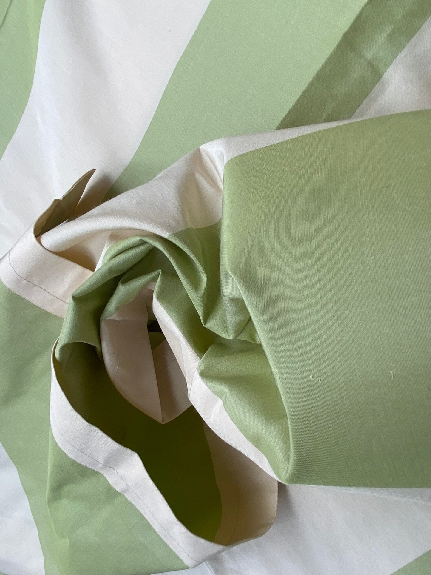 1 Berkbox97 Length 2.4yds Plains Textures by Scalamandre Riviera Stripe Cannes Green Beige / Natural Wool Silk MSRP USD364/yd