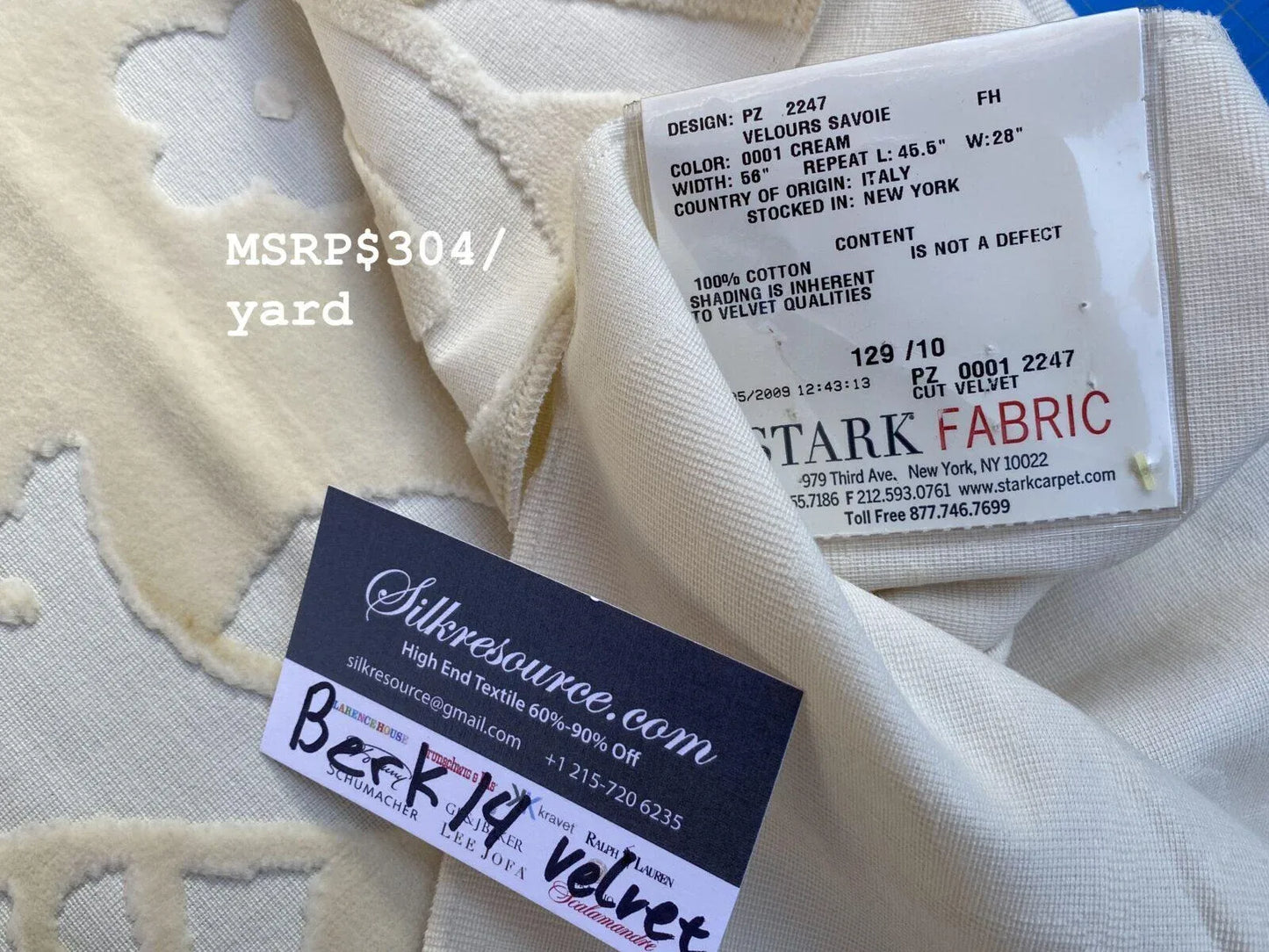 4 Berkbox14 Scalamandre Velvet Velours Savoie Cream