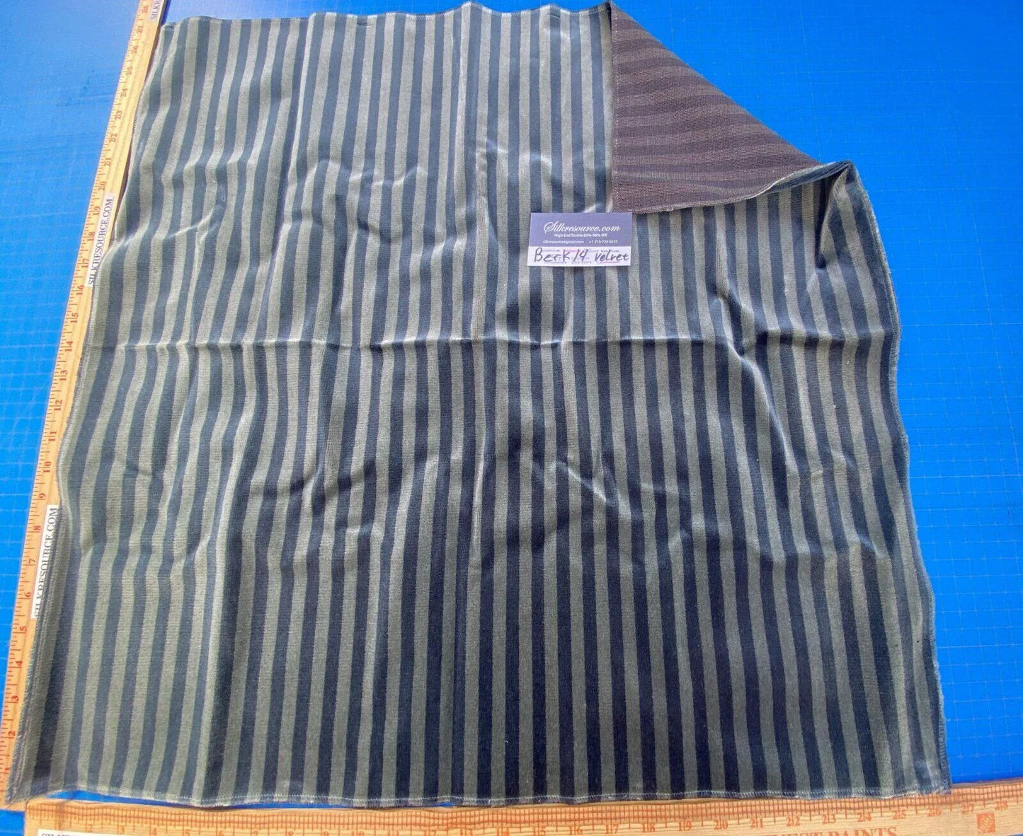 9 Berkbox14 Scalamandre Velvet Blue Green Stripe