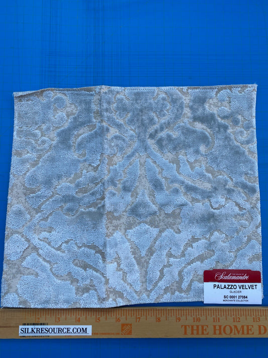 Scalamandre Palazzo Velvet Glacier Gray Damask MSRP USD 556/y