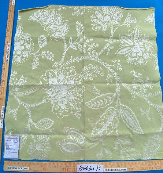 34 Berkbox99 Square Jacquard by Scalamandre Kaveri Vine Pear Green Jacquard Botanical Foliage Square inches MSRP USD232/y