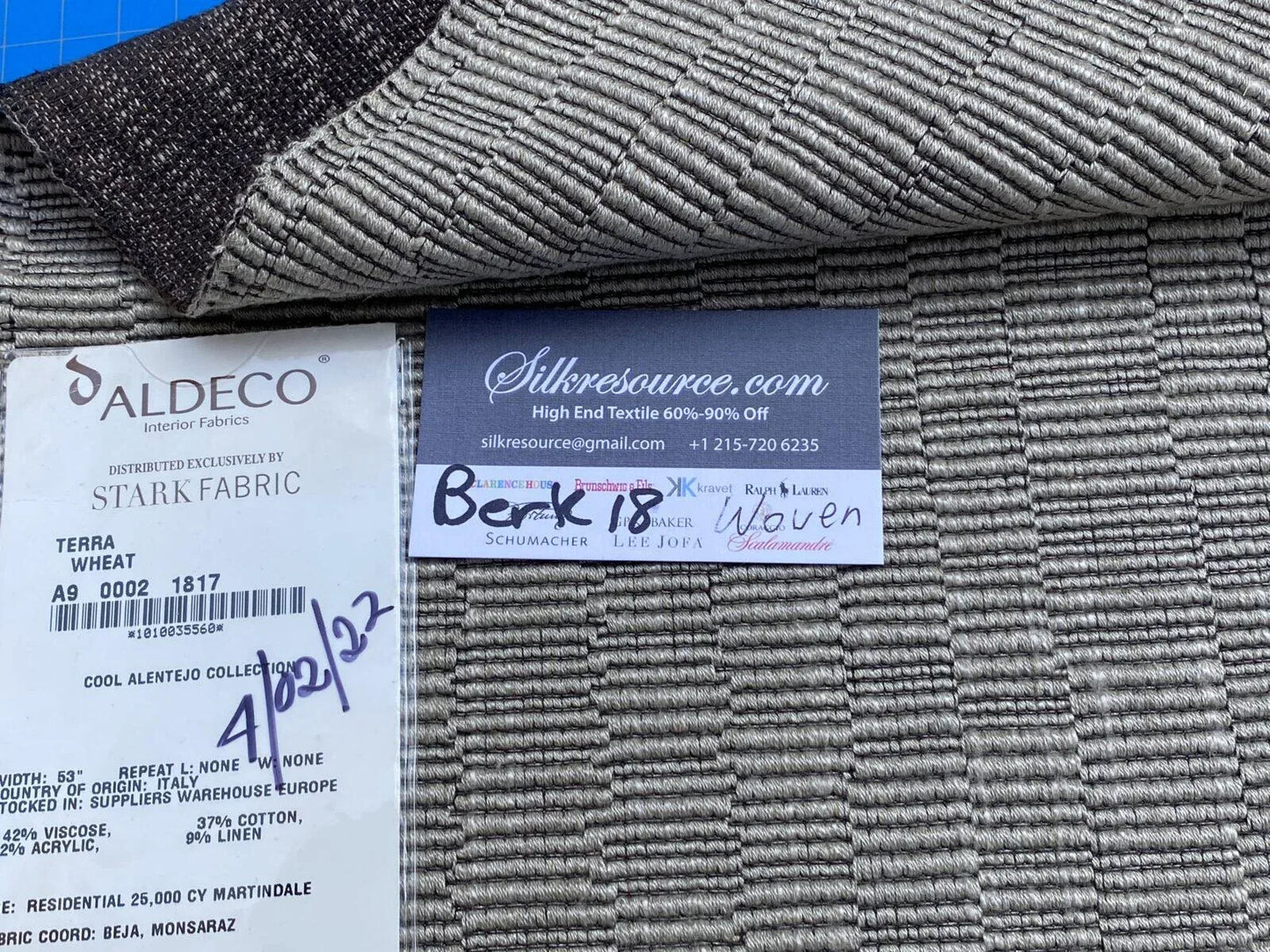 6 Berkbox18 Scalamandre Woven Terra Wheat