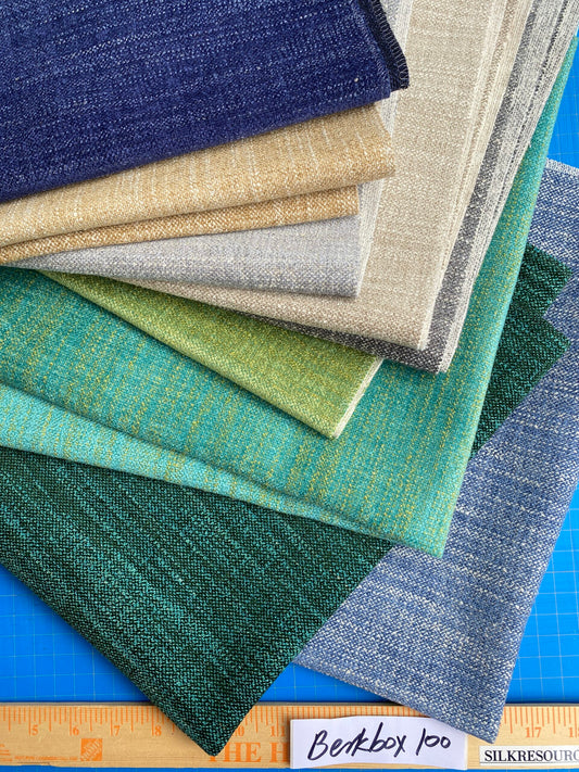 20 Berkbox100 Square Plain Texture by Grey Watkins Tamil Ultramarine Chenille Plain 27" x 27"w 9 Pieces in Different Colorways MSRP USD216/y