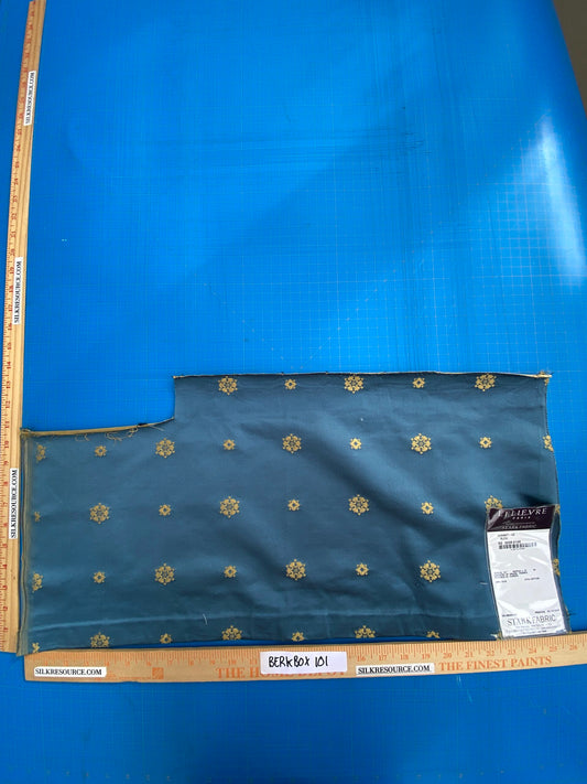 6 Berkbox101 Square Silk by Lelievre Paris Gericault Seat and Back Bleu Blue Gold White House Neoclassic Medallion MSRP USD500+/y