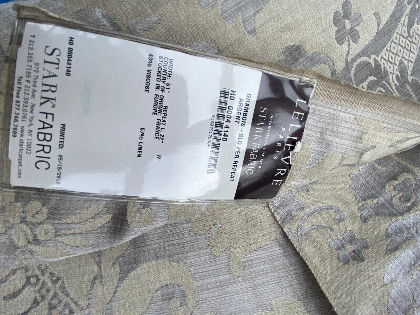 14 Berkbox101 Square Silky by Lelievre Paris Grambois Argent Gray Damask Renaissance Gray Historic MSRP USD712/y