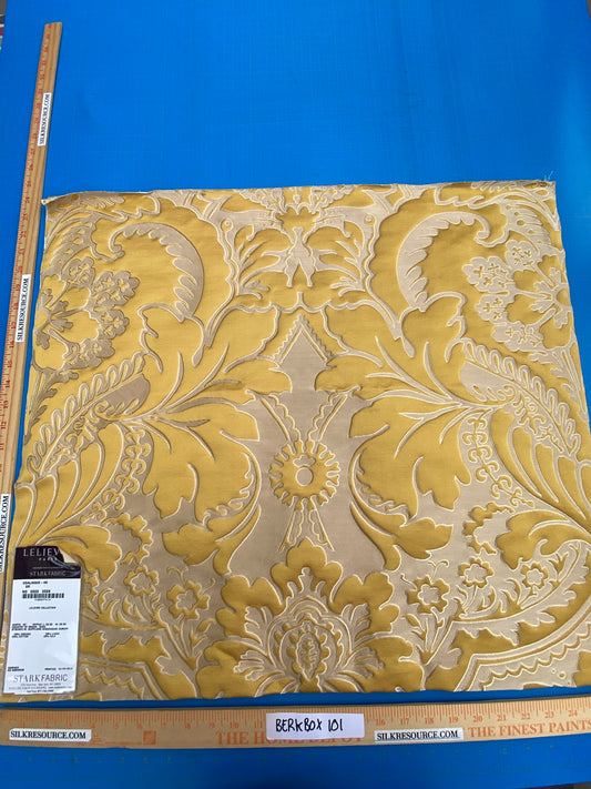 16 Berkbox101 Square Silky by Lelievre Paris Odalisque Ho Or Yellow Damask Historic MSRP USD 668/y