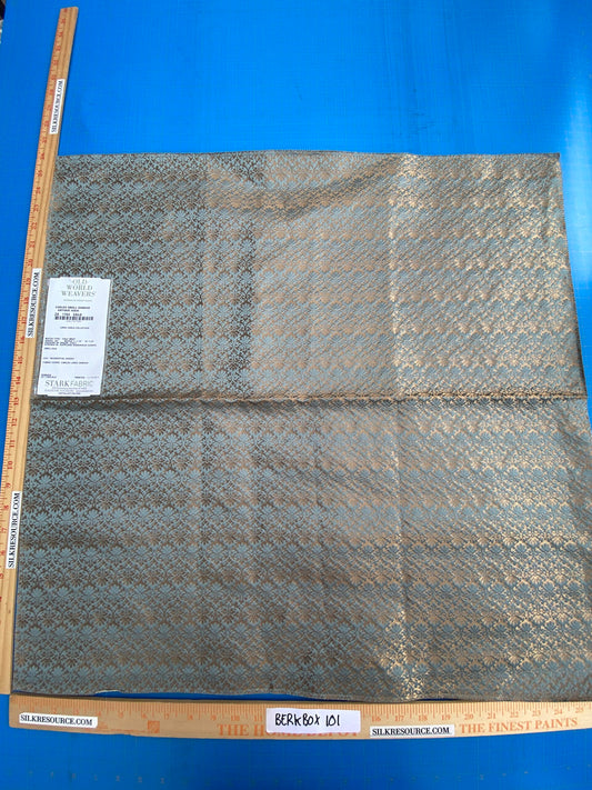 23 Berkbox101 Square Silk by Old World Weavers Carlos Small Damask Antique Aqua Brown Small Scale MSRP USD300+/y