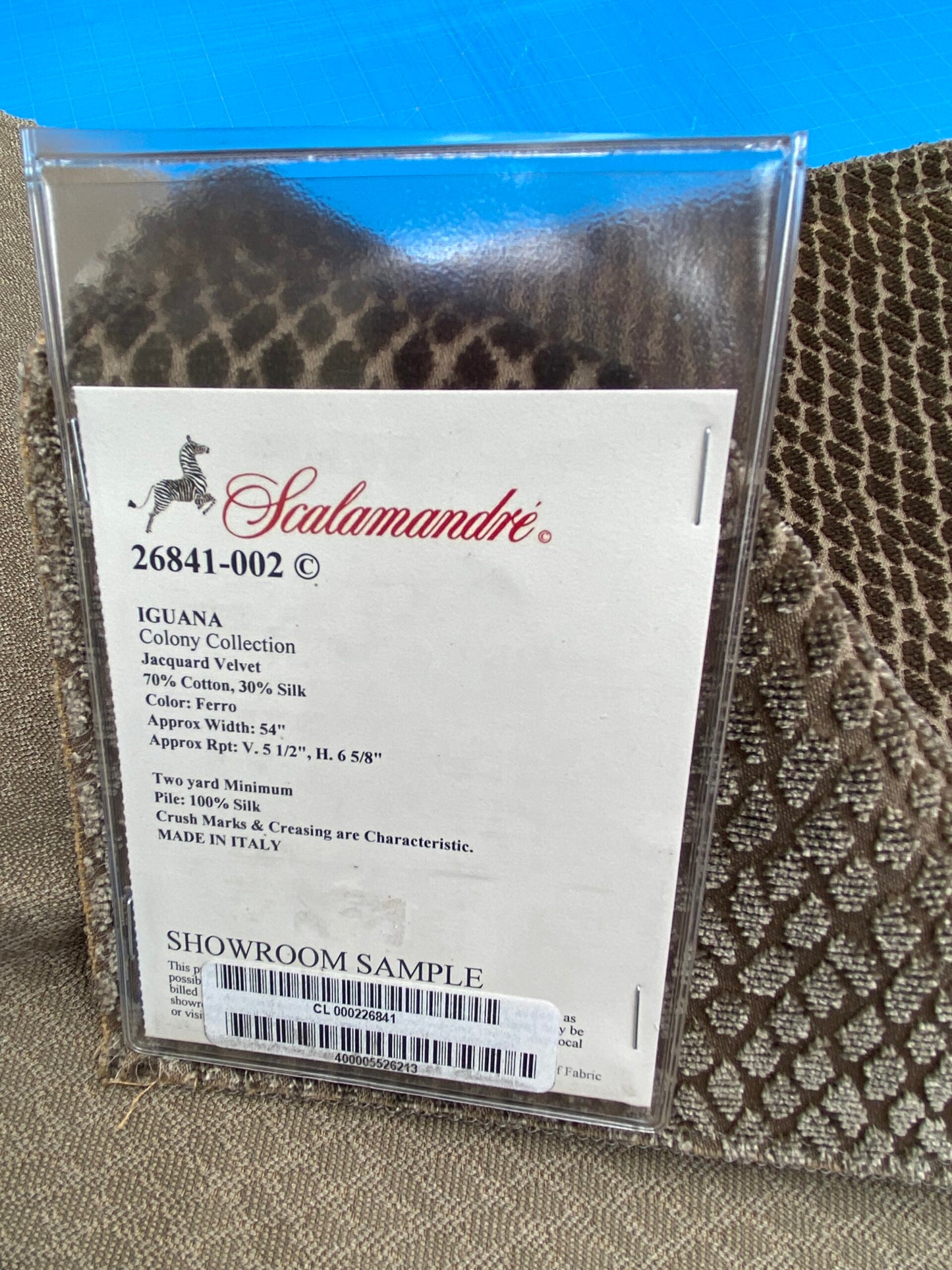 33 Berkbox101 Square Silky by Scalamandre Iguana Ferro Deep Brown Small Scale Silk Cotton Jacquard Velvet MSRP USD300+/y