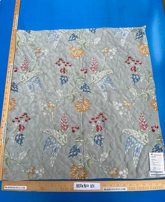 37 Berkbox101 Square Jacquard by Scalamandre Artemisia Perla Blue Fruits Floral Botanical Foliage MSRP USD300+/y