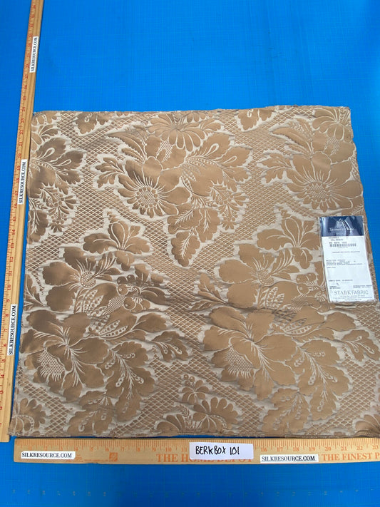 46 Berkbox101 Square Silk by Tassinari and Chatel Volanges Viel Argent Brown Damask Floral Historic MSRP USD1,414/y