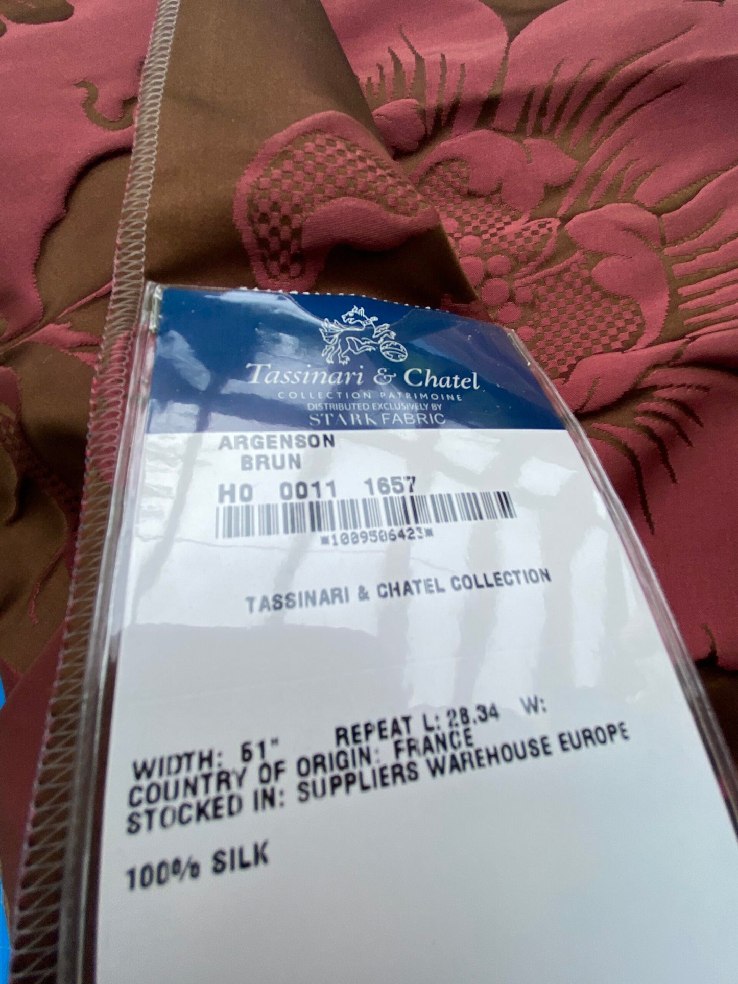 49 Berkbox101 Square Silk by Tassinari and Chatel Argenson Brun Deep Red Floral Botanical Foliage MSRP USD 1200+/y